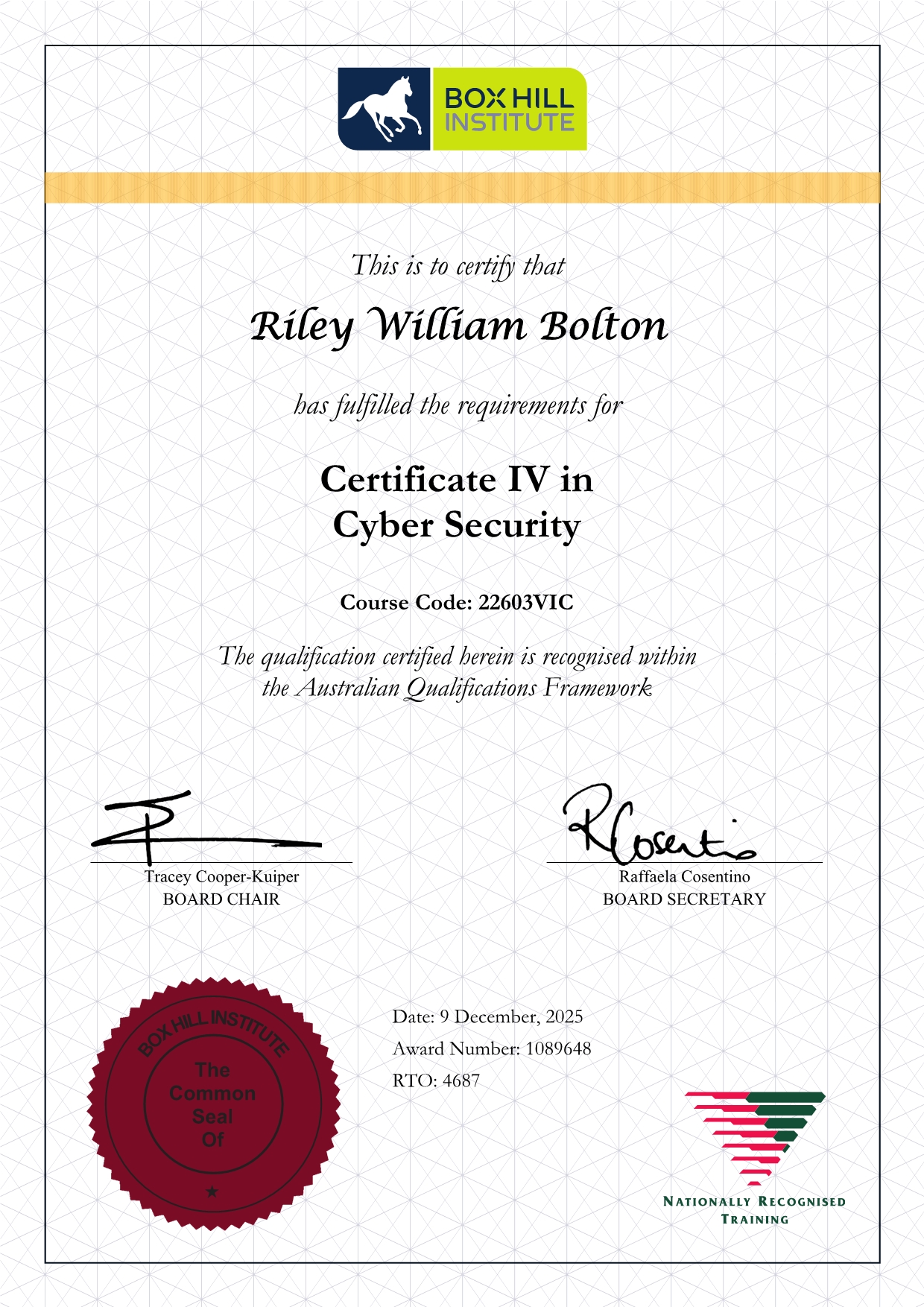 Certificate IV in Cybersecurity